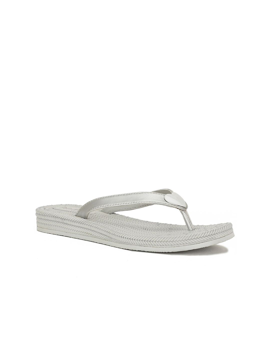 Sunshine by Bata Women Silver-Toned Thong Flip-Flops