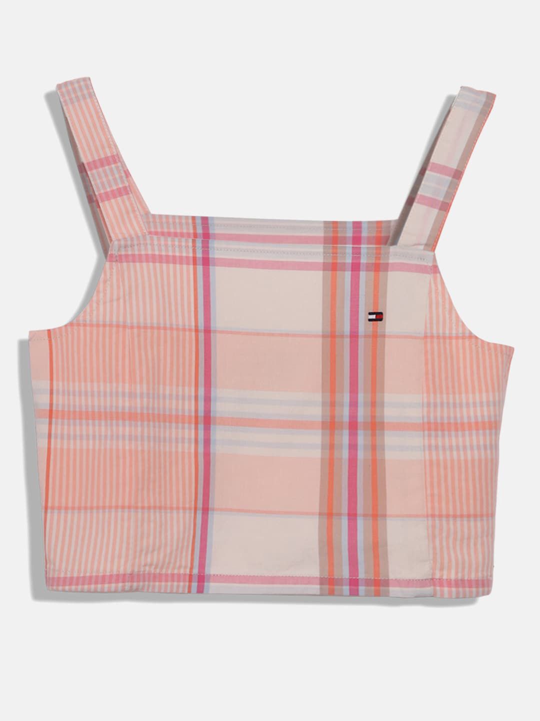 Tommy Hilfiger Girls Checked Sleeveless Pure Cotton Top