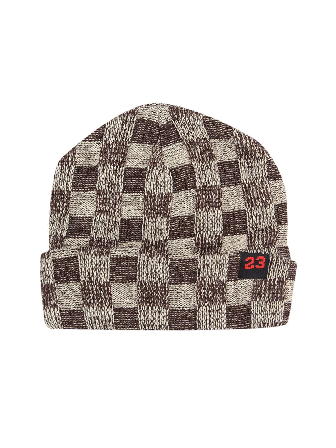 FabSeasons Unisex Beige Self Design Beanie Price in India