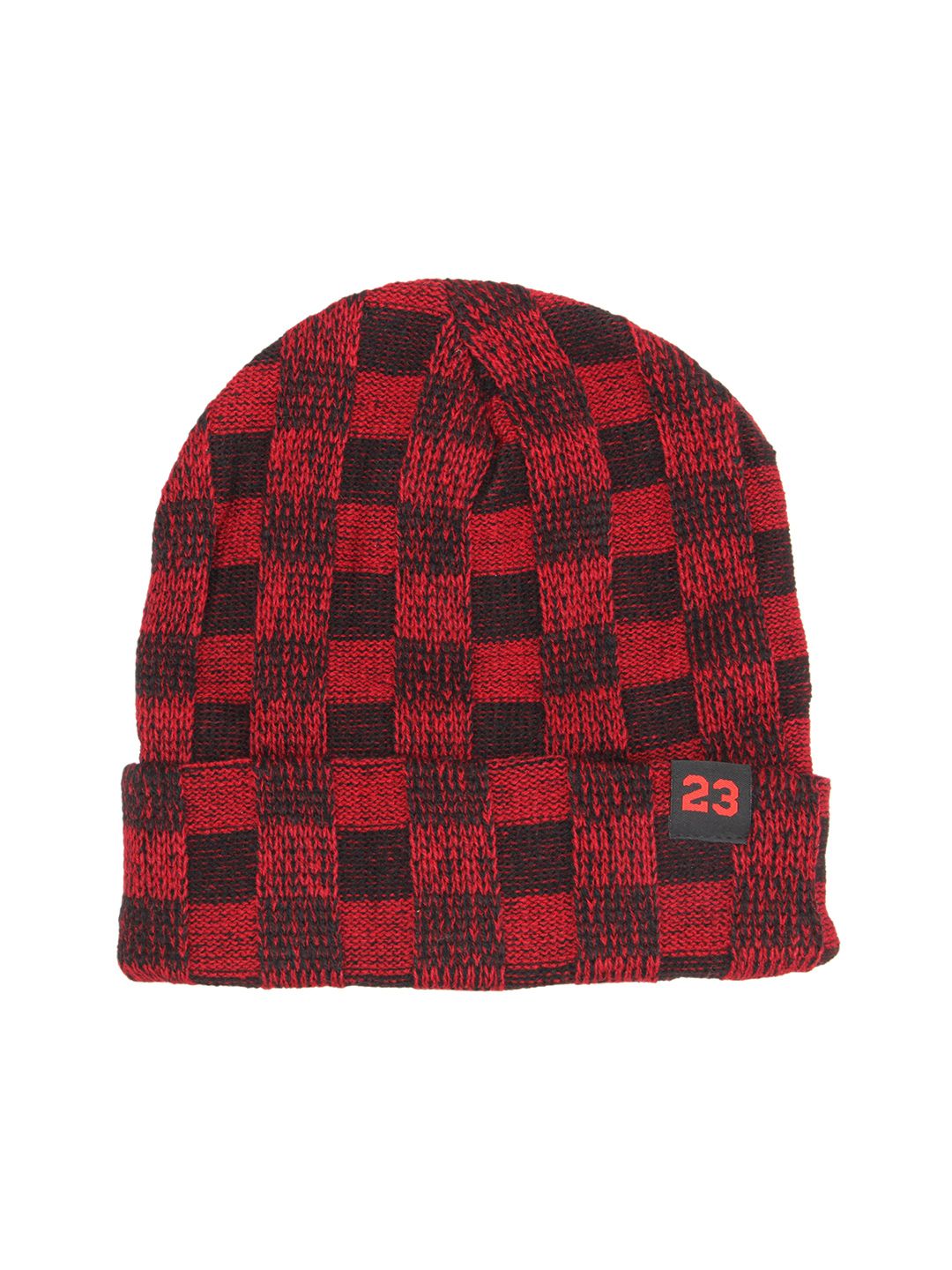 FabSeasons Unisex Red Self Design Beanie Price in India
