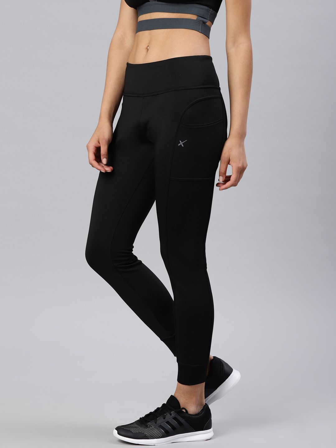 HRX by Hrithik Roshan Black Ankle Length Track pants Price in India