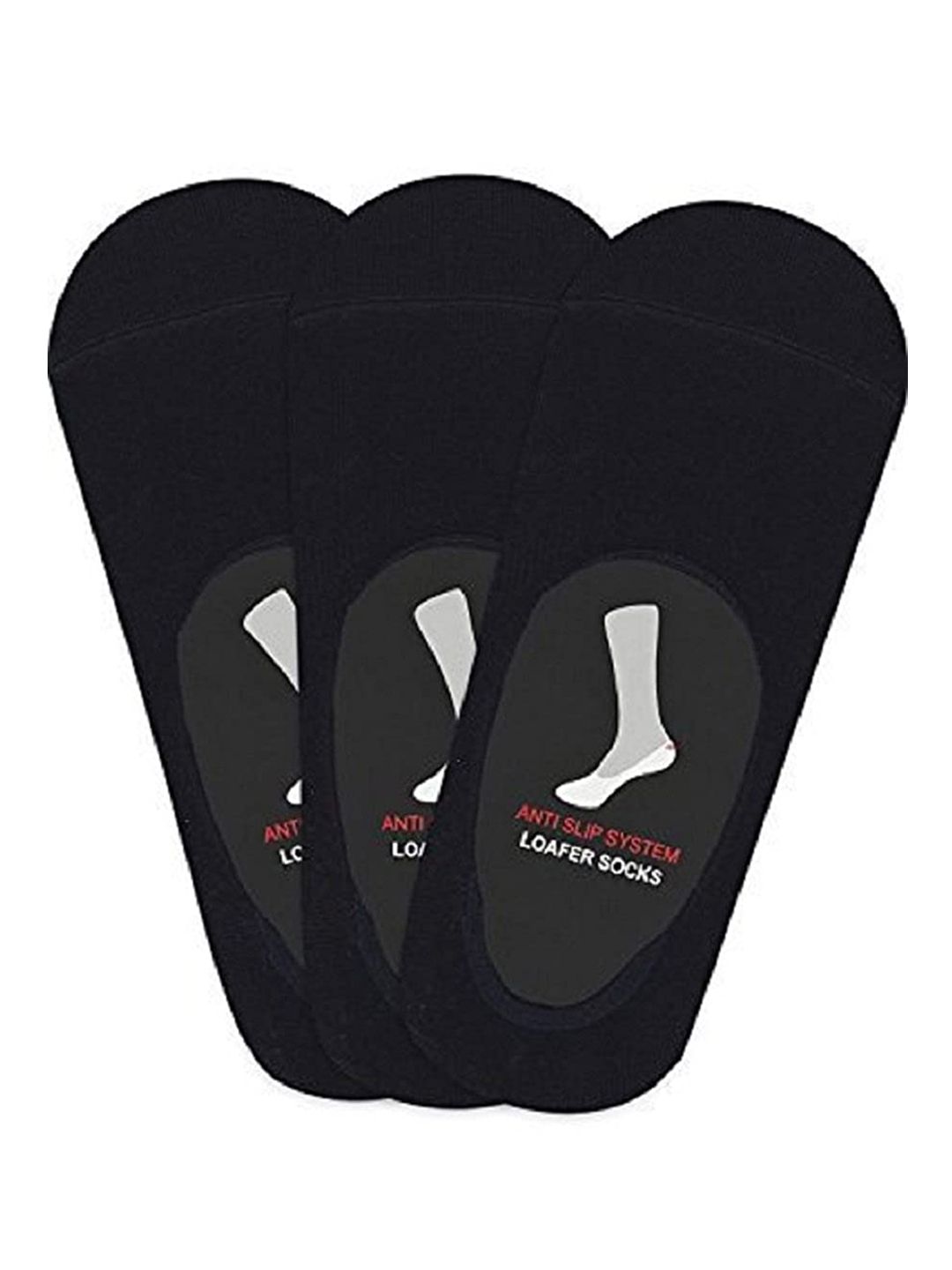 Balenzia Men Pack Of 3 Shoe Liner Anti-Slip Socks