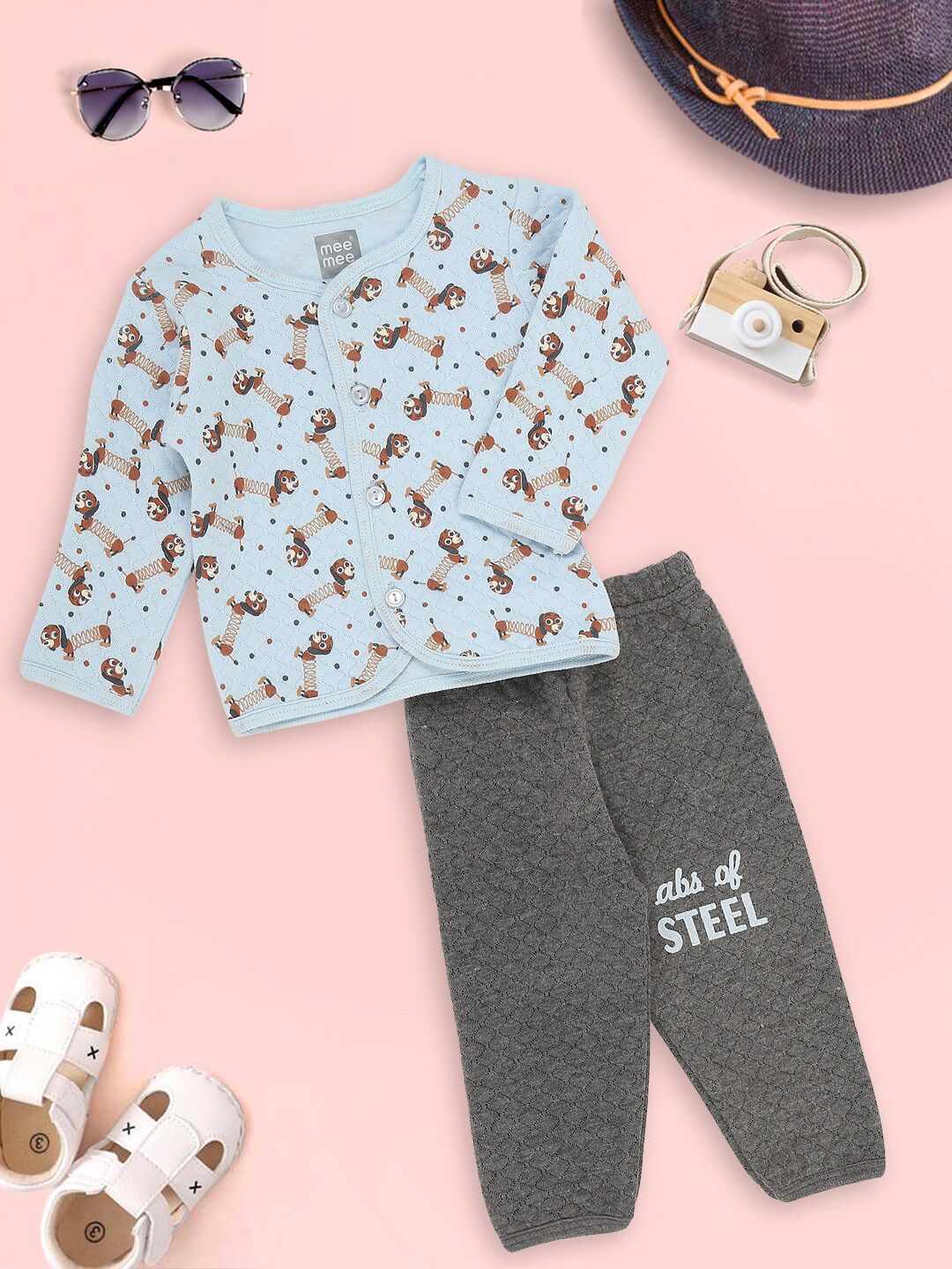 MeeMee Infants Printed Pure Cotton T-shirt with Leggings