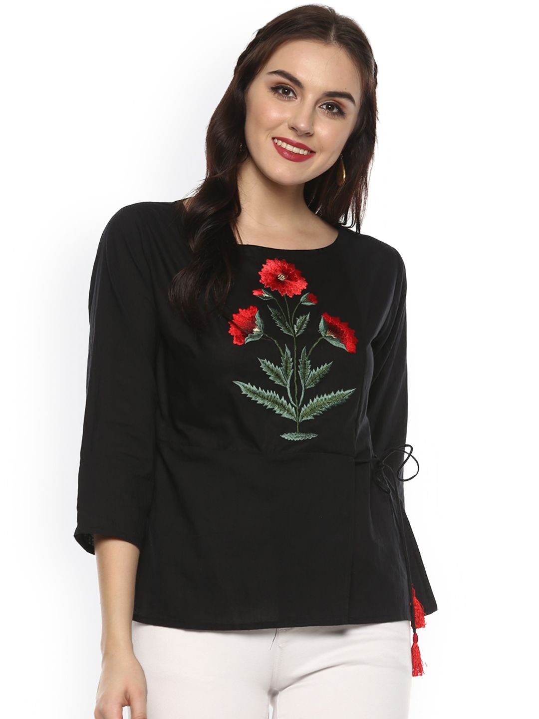 Bhama Couture Women Black Solid Top