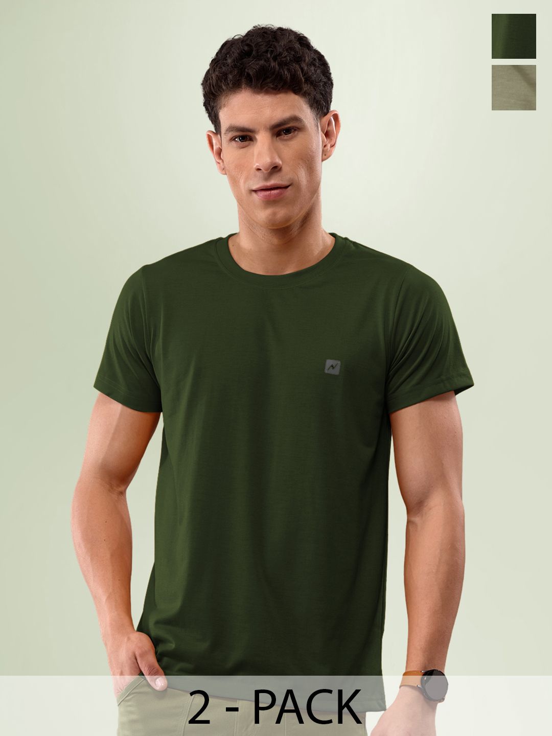 LUX NITRO Pack Of 2 Anti Odour Round Neck Lounge T-Shirt
