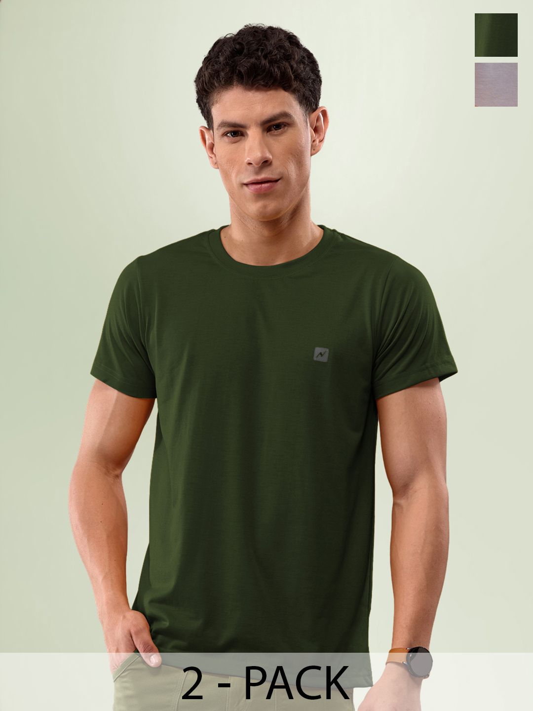 LUX NITRO Pack Of 2 Cotton Anti Odour Lounge T-shirt