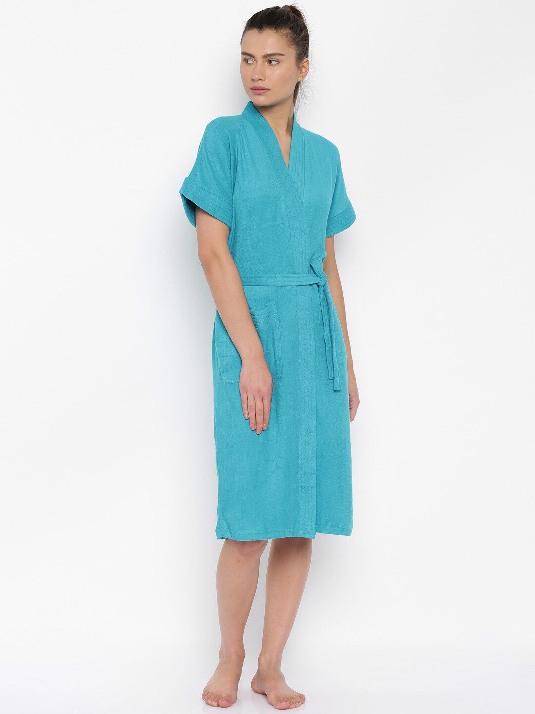 RedRose Blue Cotton Soft Bath Robe