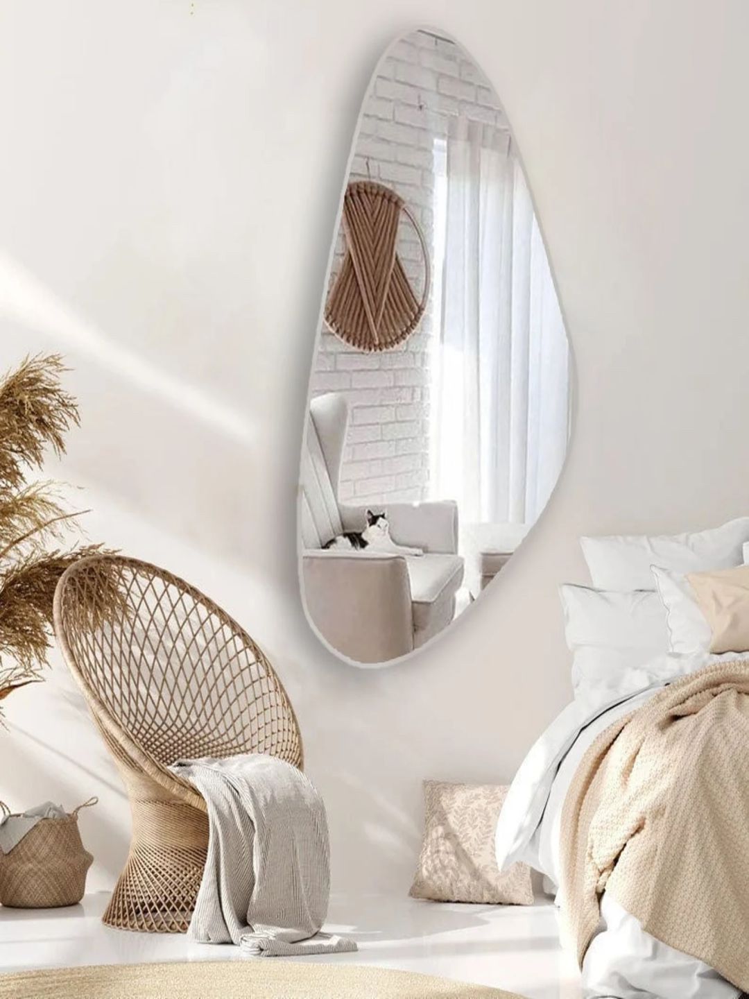 THE HANDMADE FLAIR Silver-Toned Decorative MDF Wall Mirror deal from myntra