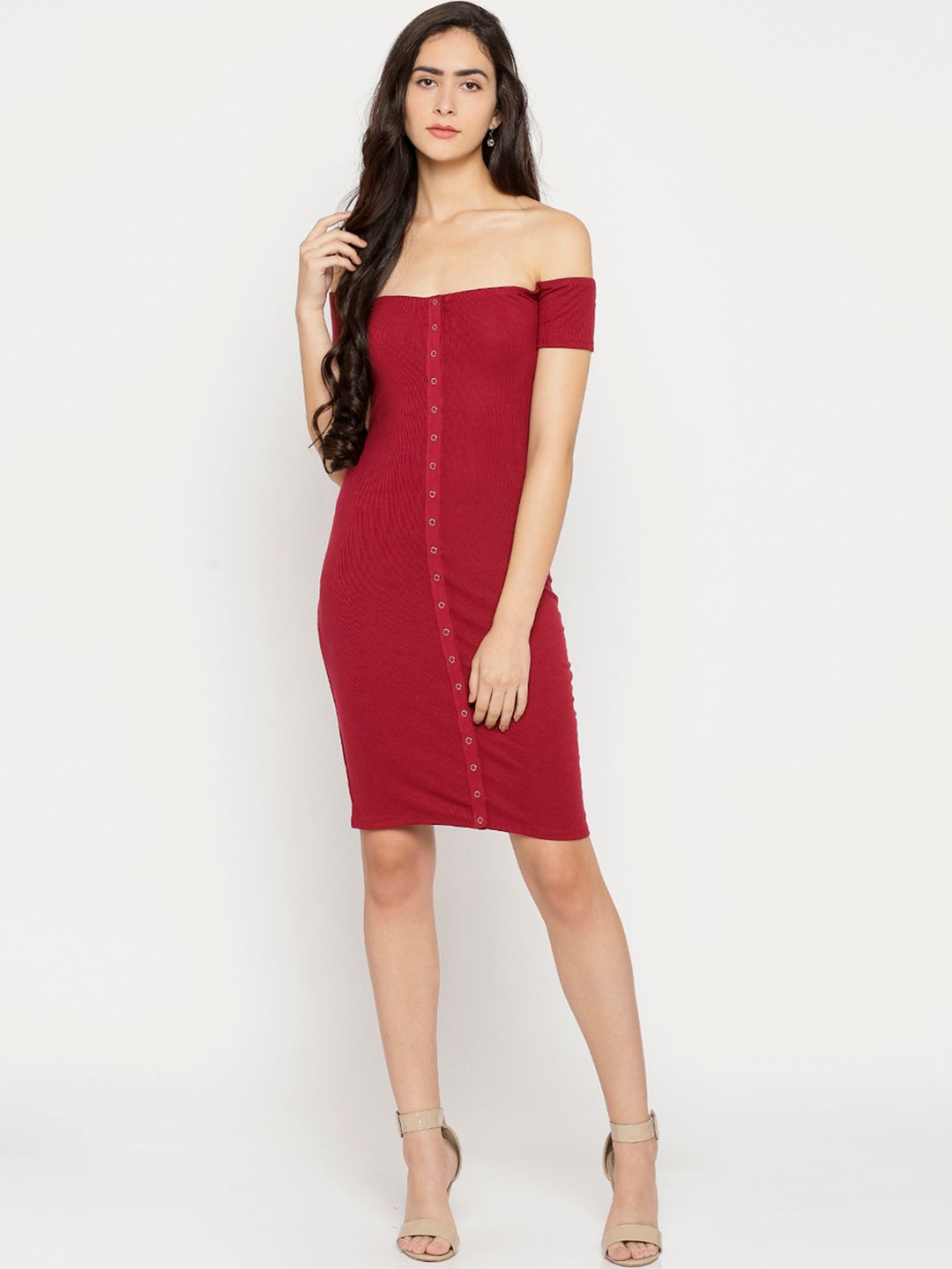 Buy FOREVER 21 Women Burgundy Solid Bodycon Dress - Dresses for Women  2297122 | Myntra