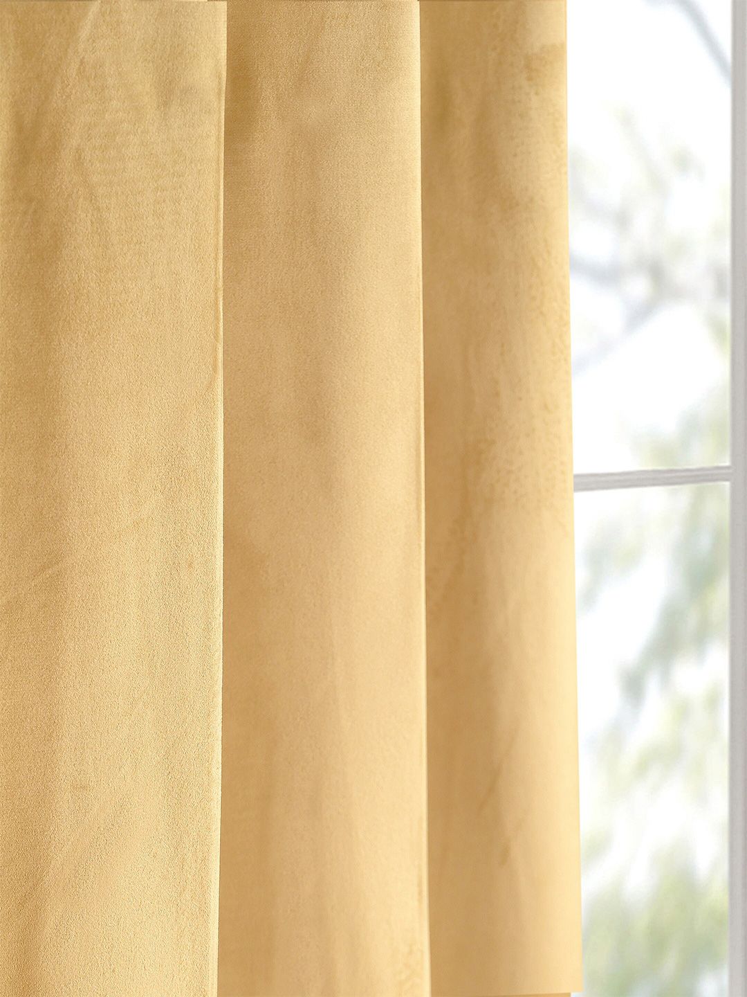 Saral Home LA CRME Set of 1 Gold Long Door Curtains