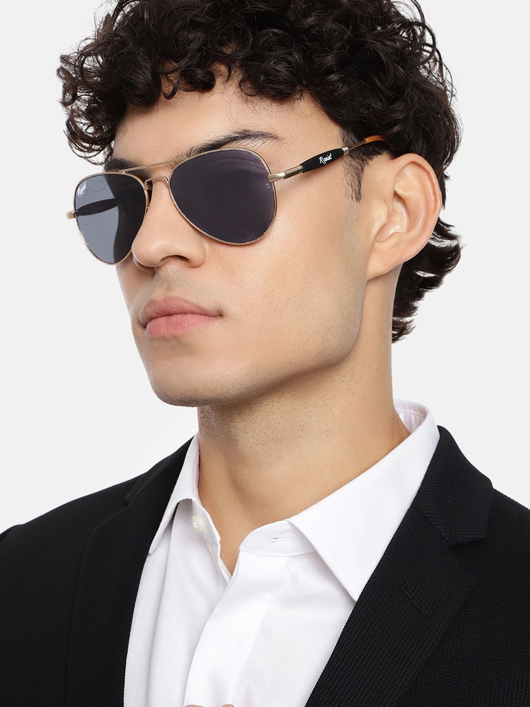 RESIST EYEWEAR Lens & Aviator Sunglasses With UV Protected Lens ANDREWGOLDBLACK