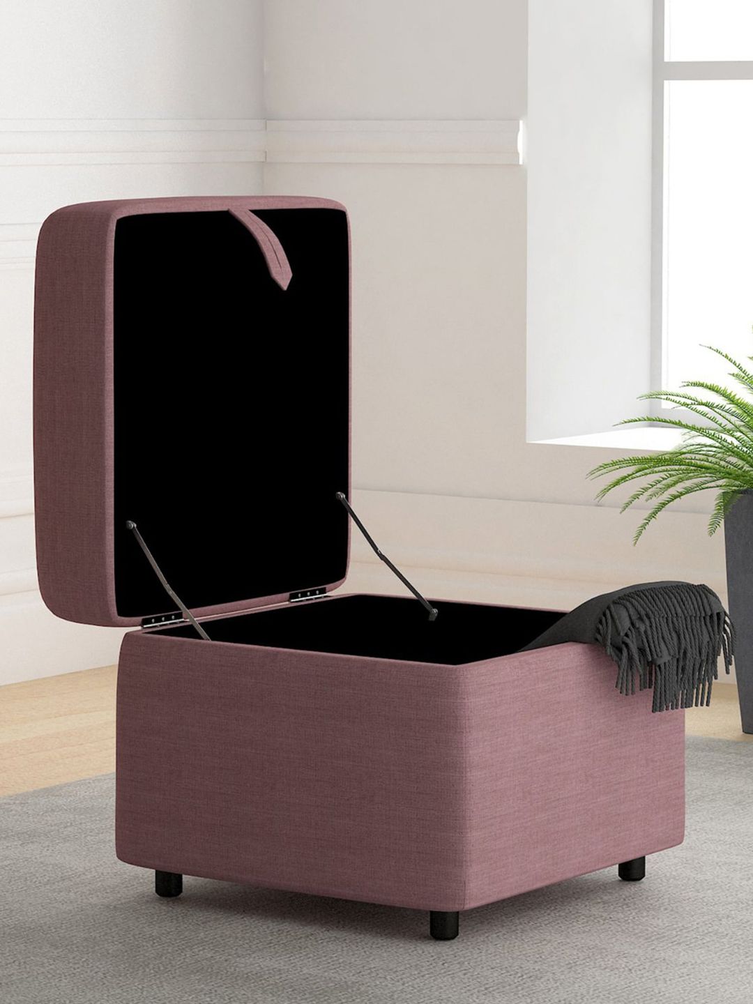 Buy Duroflex Zivo Plus Fabric Ottoman With Storage - Ottomans for
