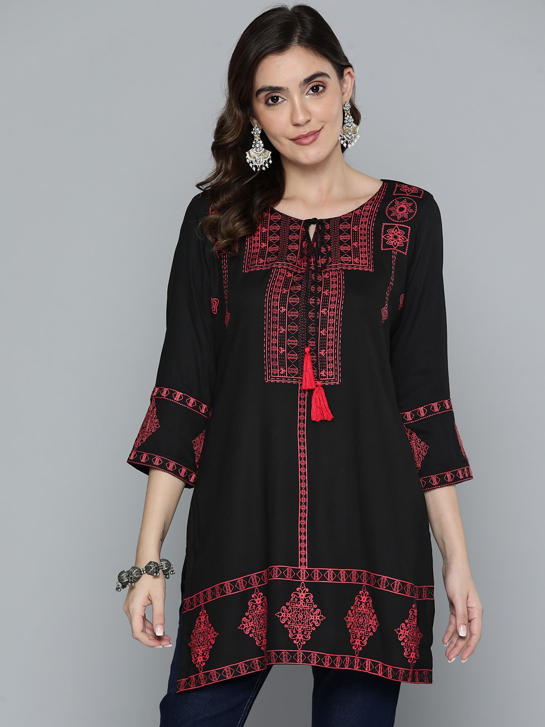 HERE&NOW Ethnic Motifs Printed Kurti Price in India