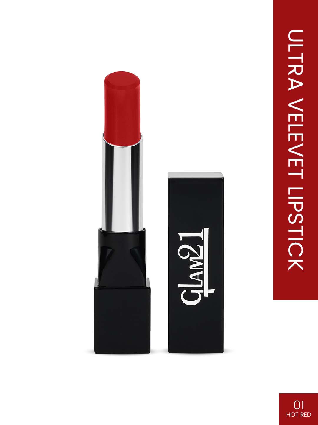 GLAM21 Long Lasting Stay On Lips Ultra Velvet Lipstick-2.5gm- Hot Red-01