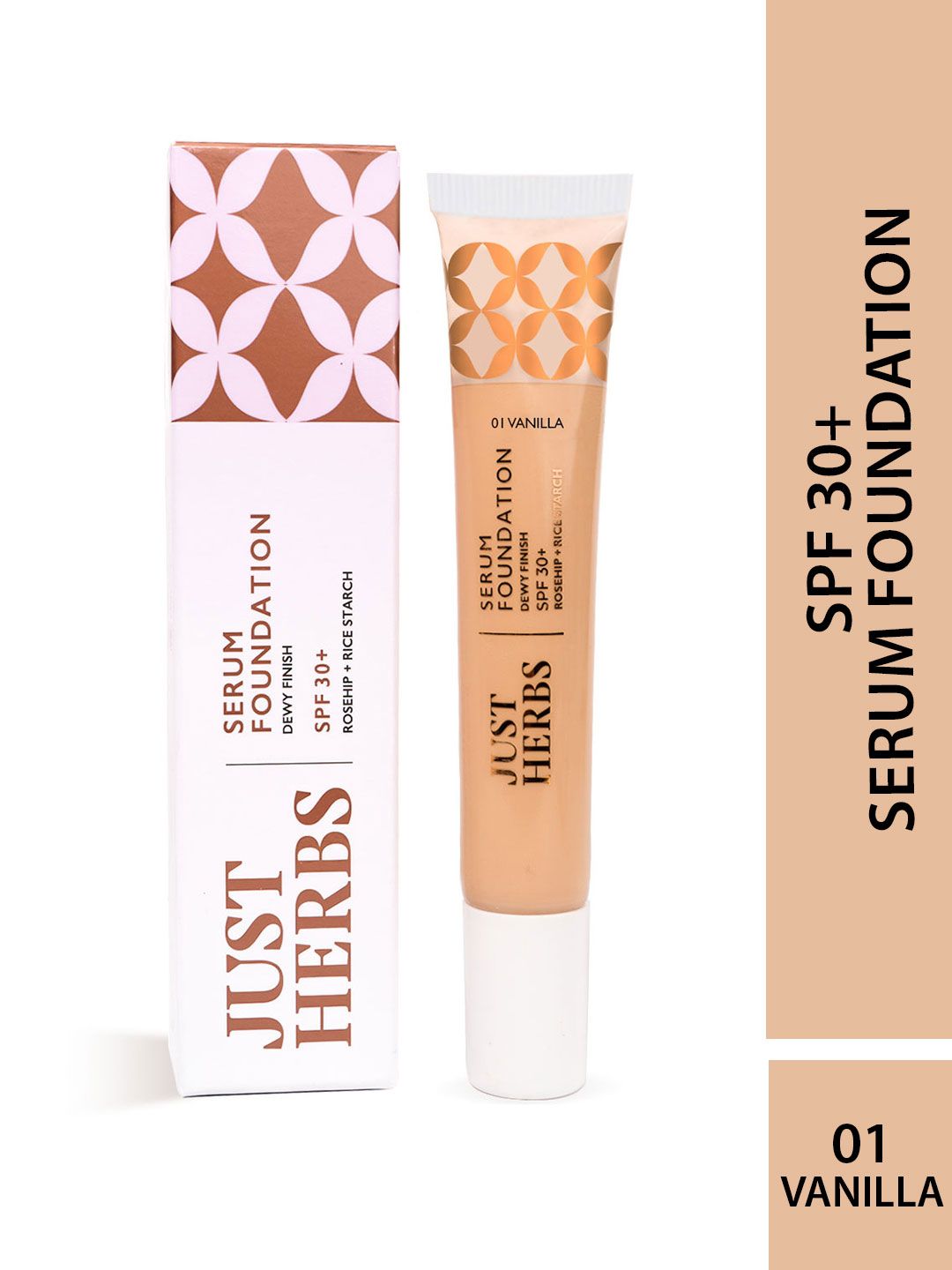 Just Herbs Rose Hip & Rice Starch SPF 30 Dewy Finish Serum Foundation 20g - Vanilla 01