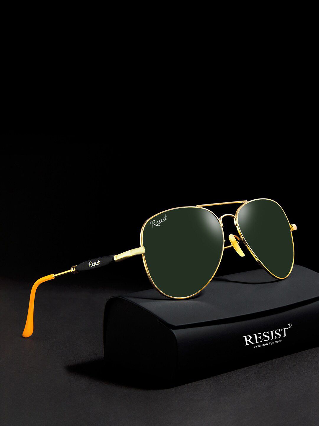 RESIST EYEWEAR Lens & Aviator Sunglasses With UV Protected Lens ANDREWGOLDGREEN