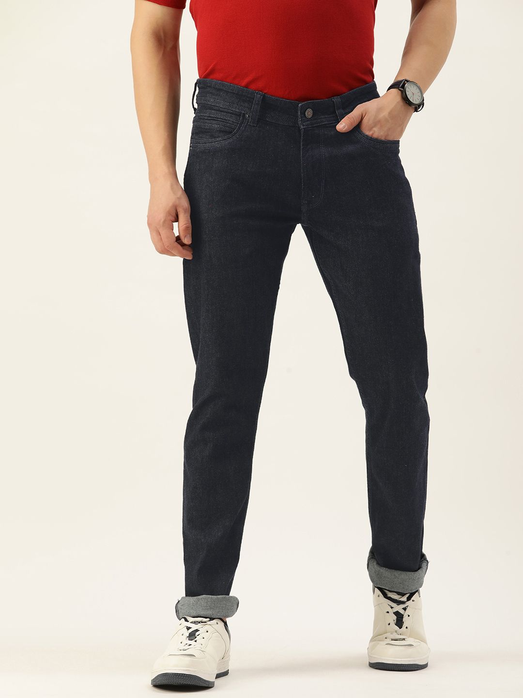 Peter England Casuals Men Slim Fit Stretchable Mid-Rise Jeans