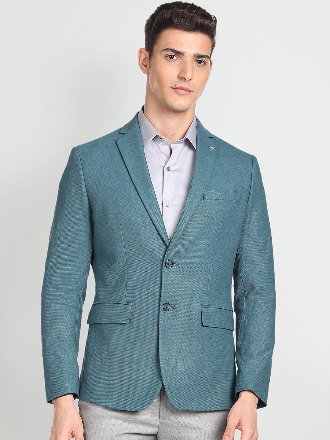 Arrow Men Self-Design Single-Breasted Slim-Fit Formal Blazer