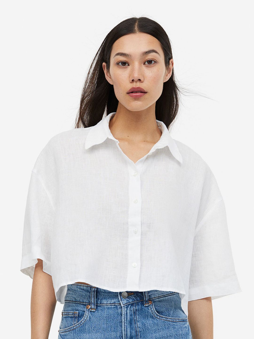 H&M Women Oversized Linen Shirt