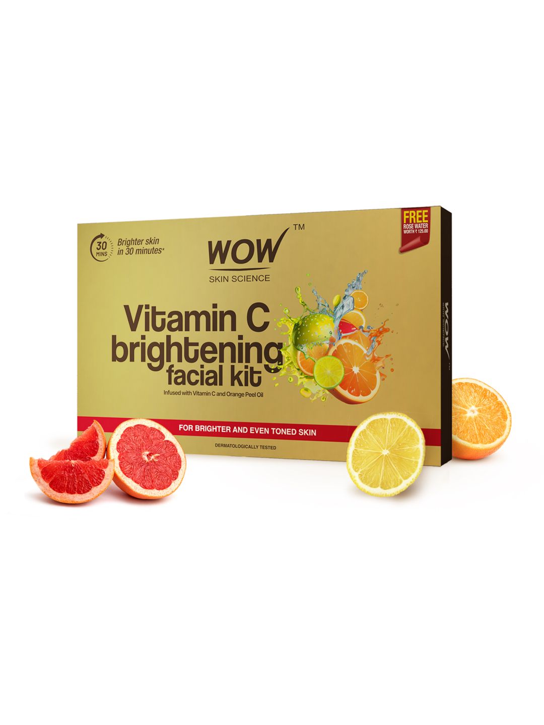 WOW SKIN SCIENCE 7Pcs Vitamin C Brightening Facial Kit with Rose Water