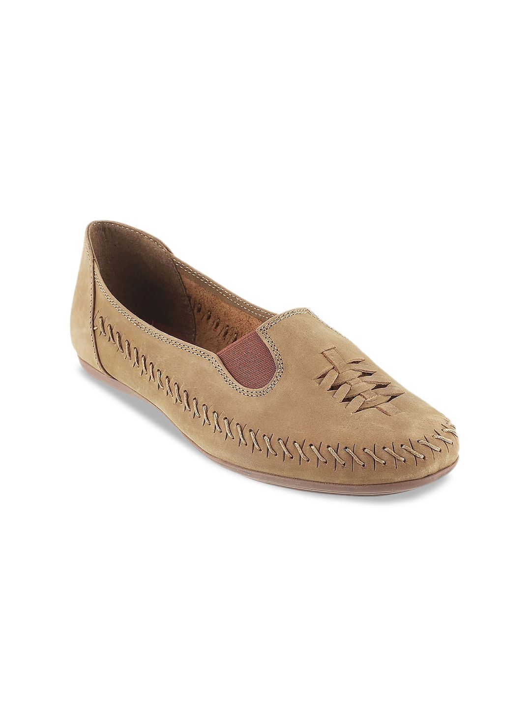 Catwalk Women Stitch Detail Lightweight Leather Loafers Price in India