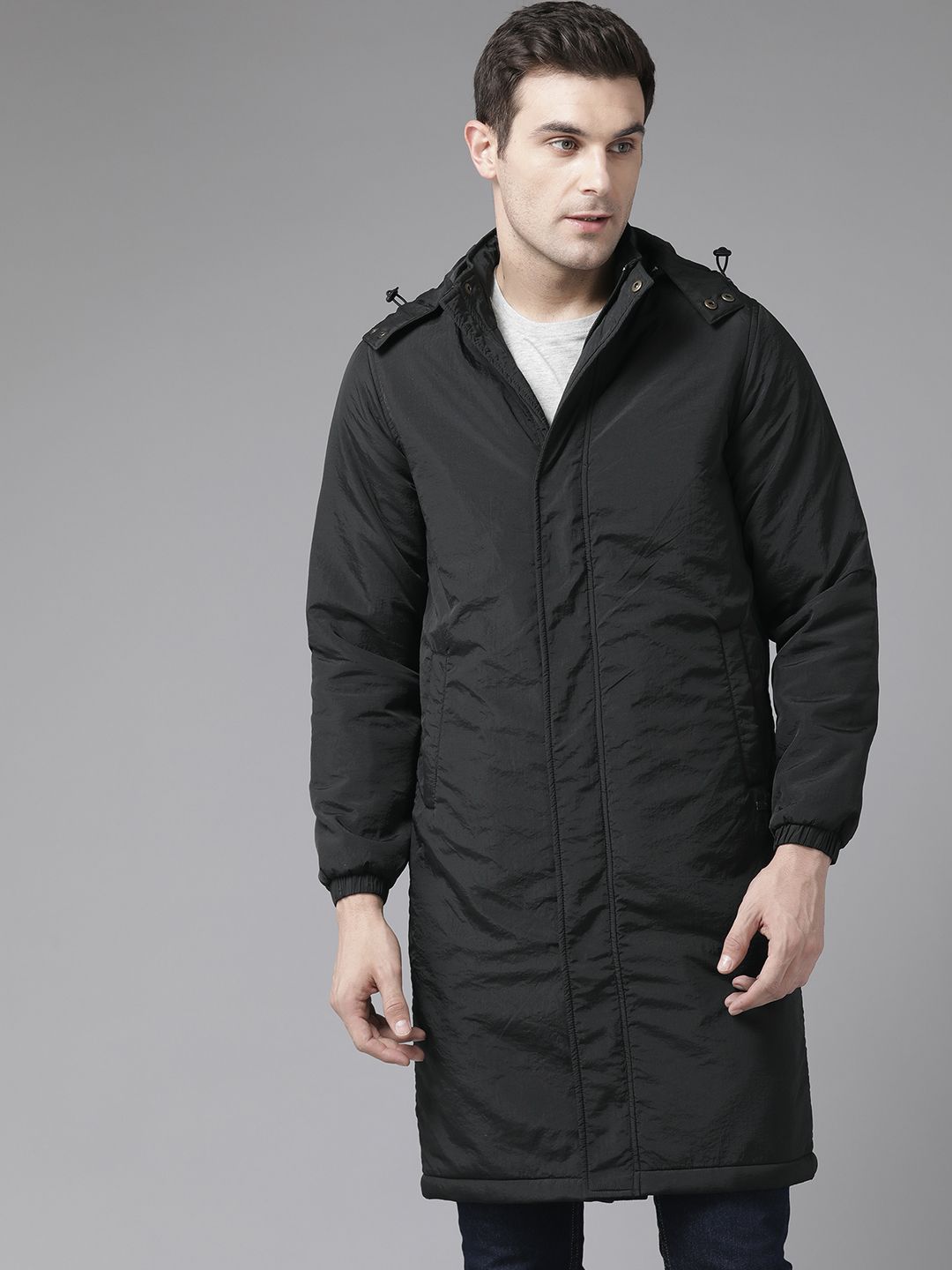 The Roadster Lifestyle Co. Detachable Hood Longline Padded Jacket