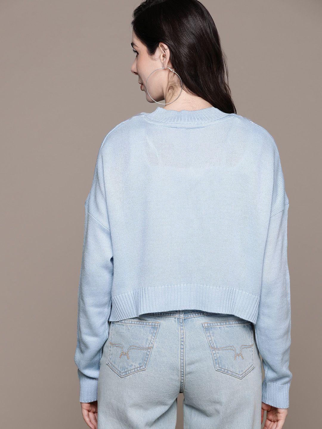 Buy The Roadster Lifestyle Co. Solid Cable Knit Drop-Shoulder