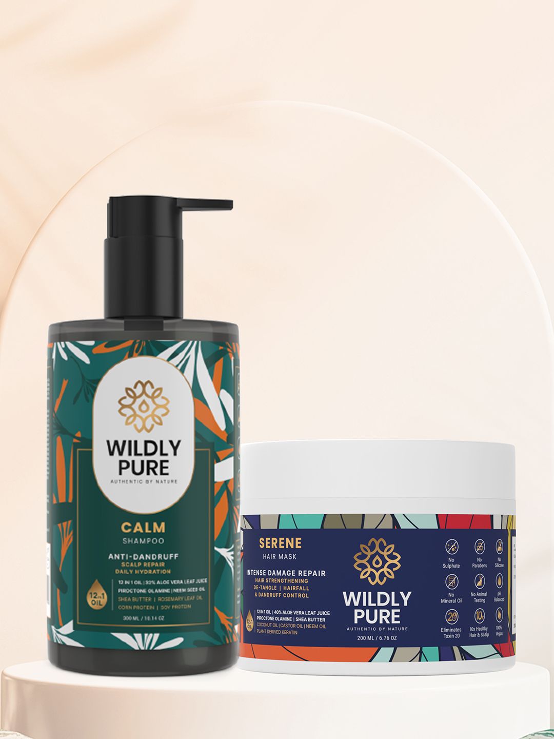 Wildly Pure Calm AntiDandruff Shampoo 300ml & Serene Intense Damage Repair Hair Mask 200ml