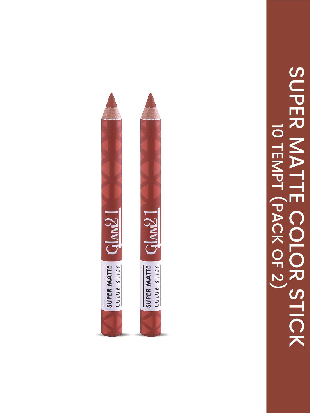 GLAM21 Set Of 2 Super Matte Non-Drying Long-Lasting Colorstick - Tempt 10