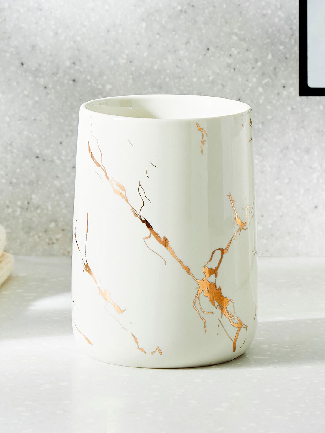 Home Centre White Aubree Vince Ceramic Tumbler 400ml