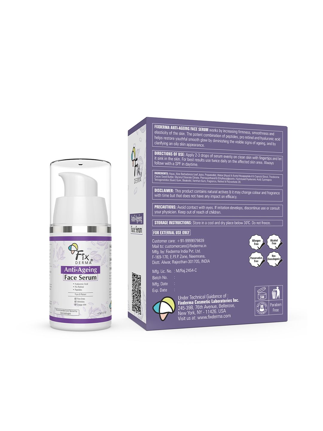 FIXDERMA Anti Ageing Face Serum with Hyaluronic Acid - 15 g