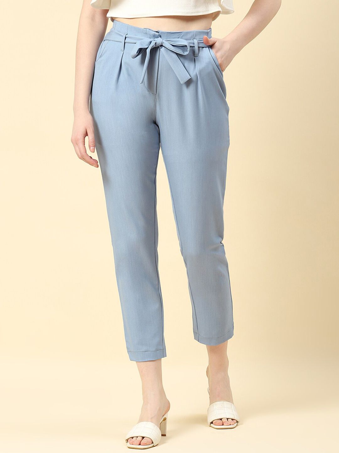 Monte Carlo Women Regular Cropped Pleated Trousers Price in India