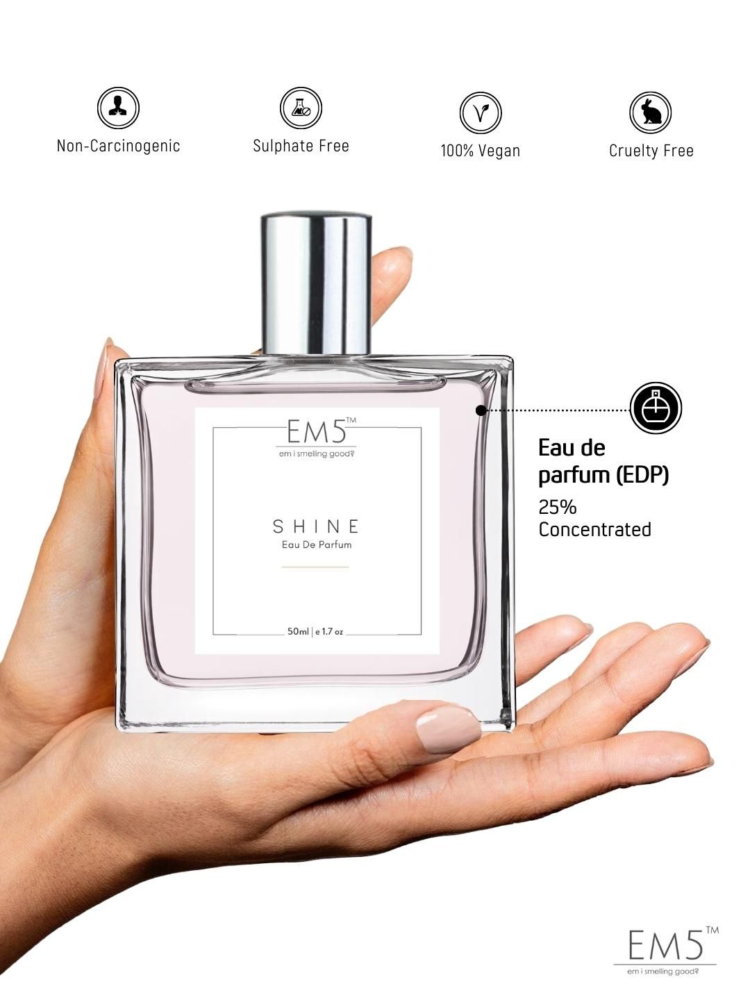 Buy EM5 Shine Powdery Citrus Musky Eau De Parfume 50ml - Perfume