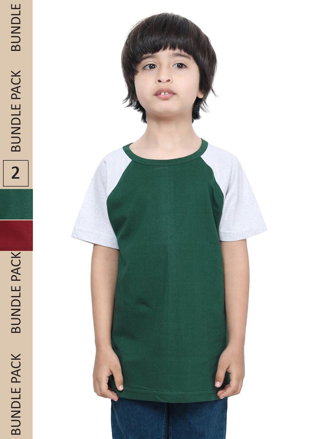 IndiWeaves Boys Pack Of 2 Pure Cotton T-shirt