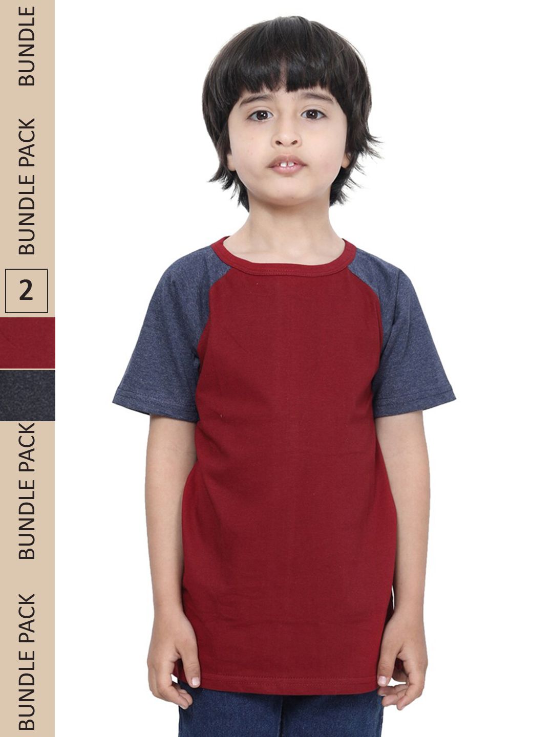 IndiWeaves Boys Pack Of 2 Pure Cotton T-shirt
