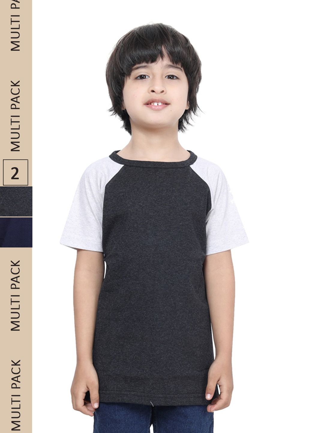 IndiWeaves Boys Pack Of 2 Pure Cotton T-shirt