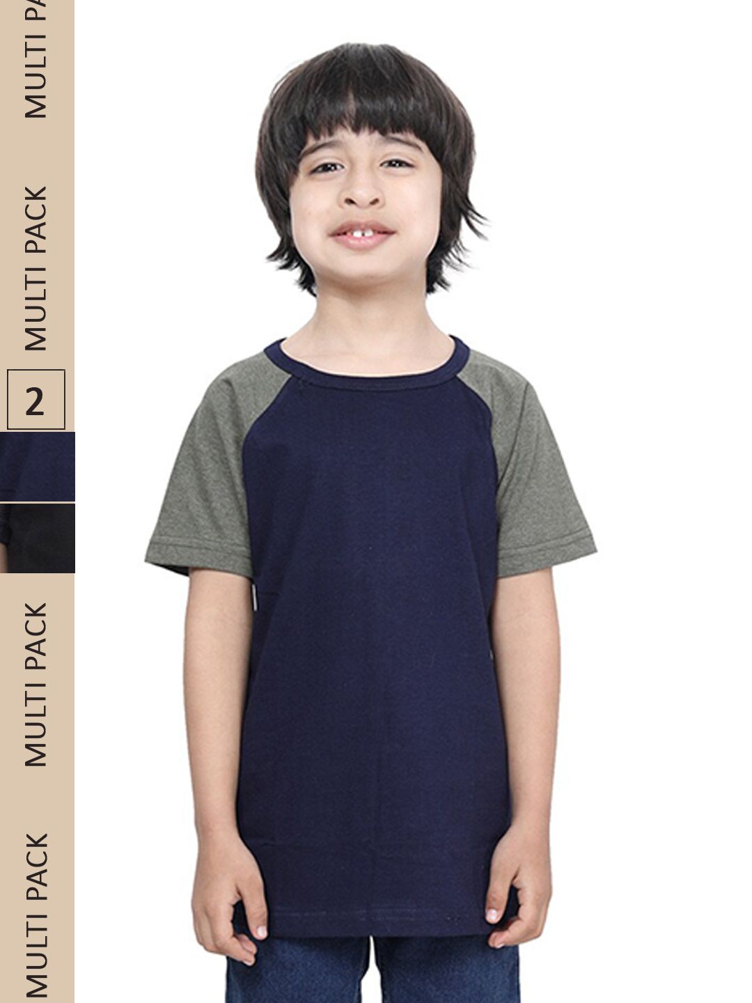 IndiWeaves Boys Pack Of 2 Pure Cotton T-shirts