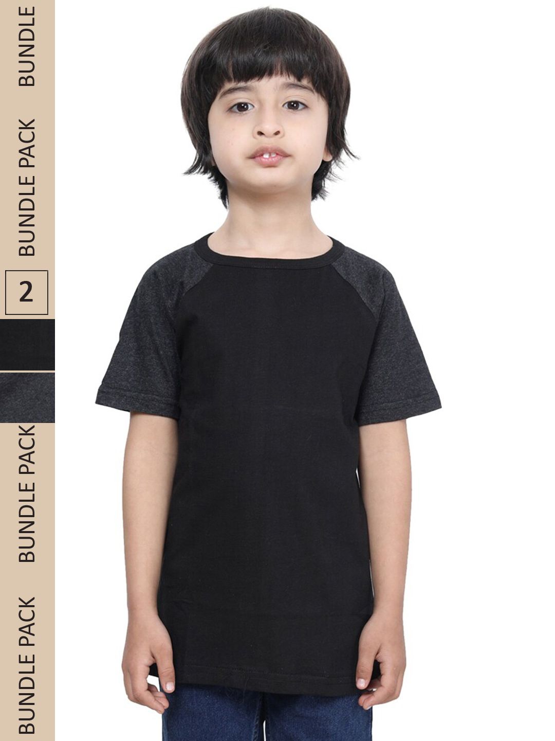 IndiWeaves Boys Pack Of 2 Pure Cotton T-shirt