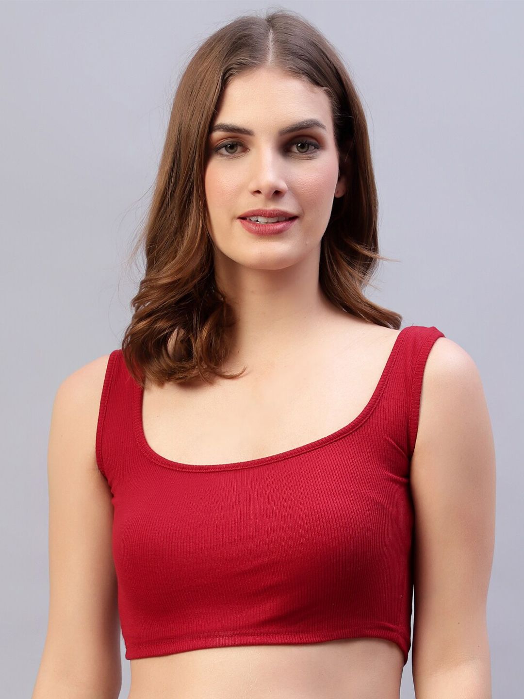 DIAZ Scoop Neck Fitted Crop Top Price in India