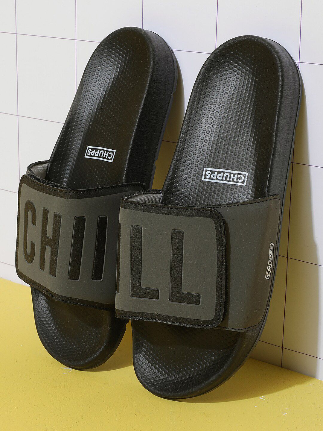 CHUPPS Men Velcro ErgoX Plus Comfort Slider -Recycled Materials
