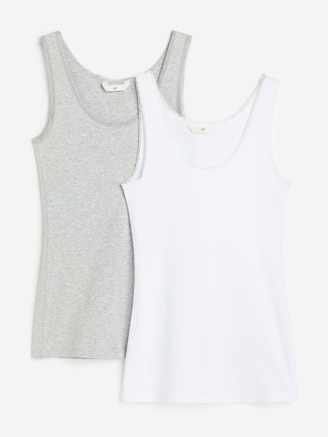 H&M 2-Pack Lace-Trimmed Vest Tops Price in India