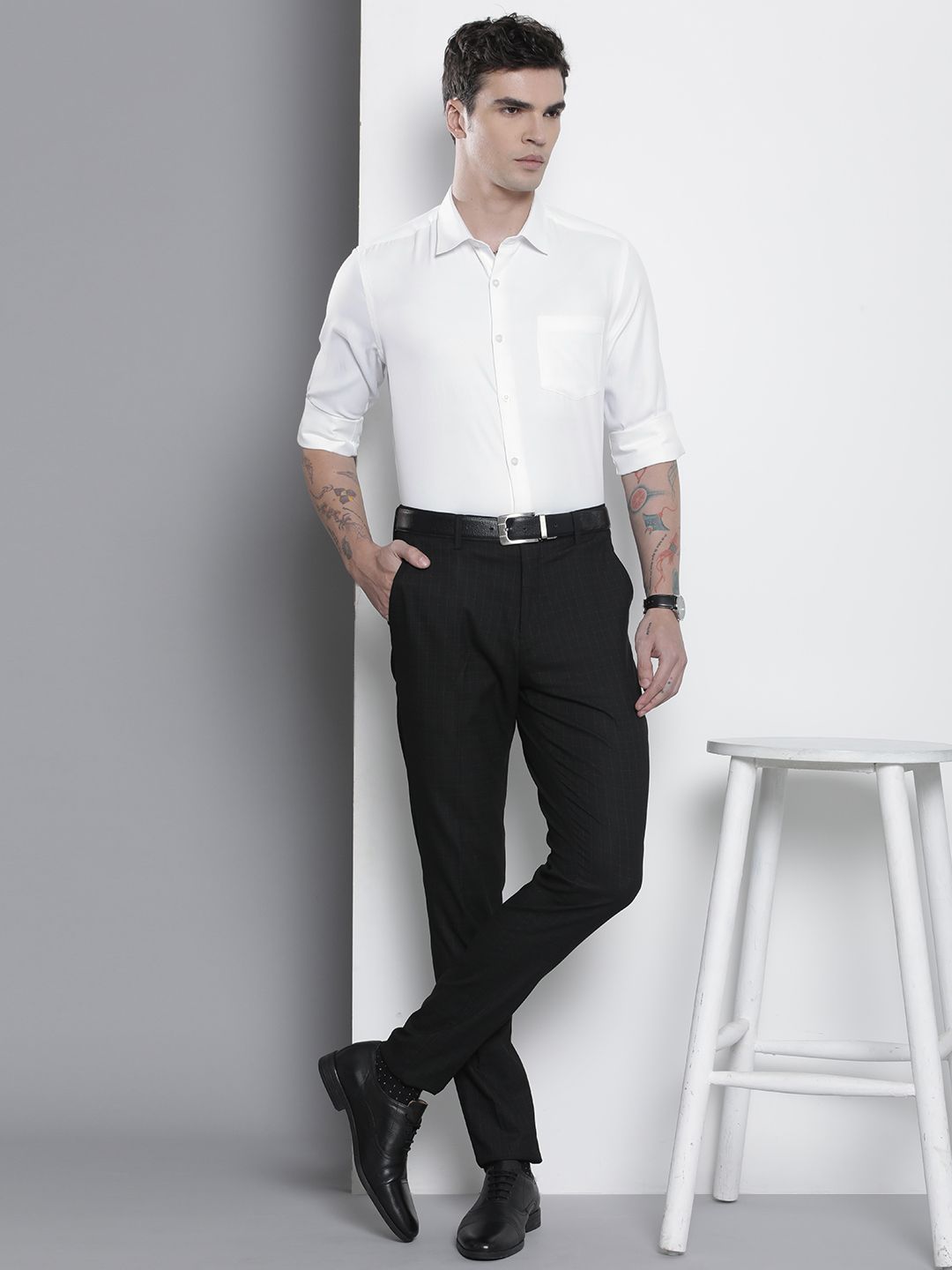 The Indian Garage Co. X Luxe Men Slim Fit Opaque Formal Shirt