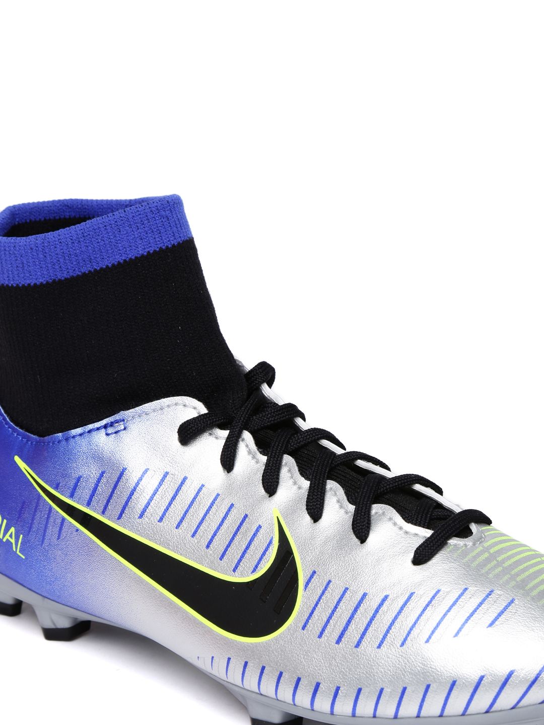 Buy Nike Kids Silver-Toned & Blue MERCURIAL VCTRY 6 DF neymar firm