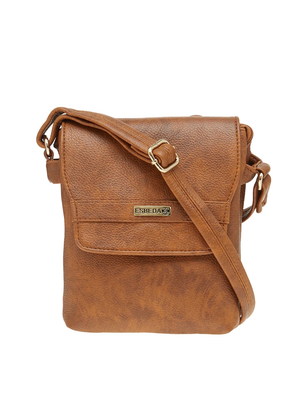 ESBEDA Tan Solid Sling Bag Price in India