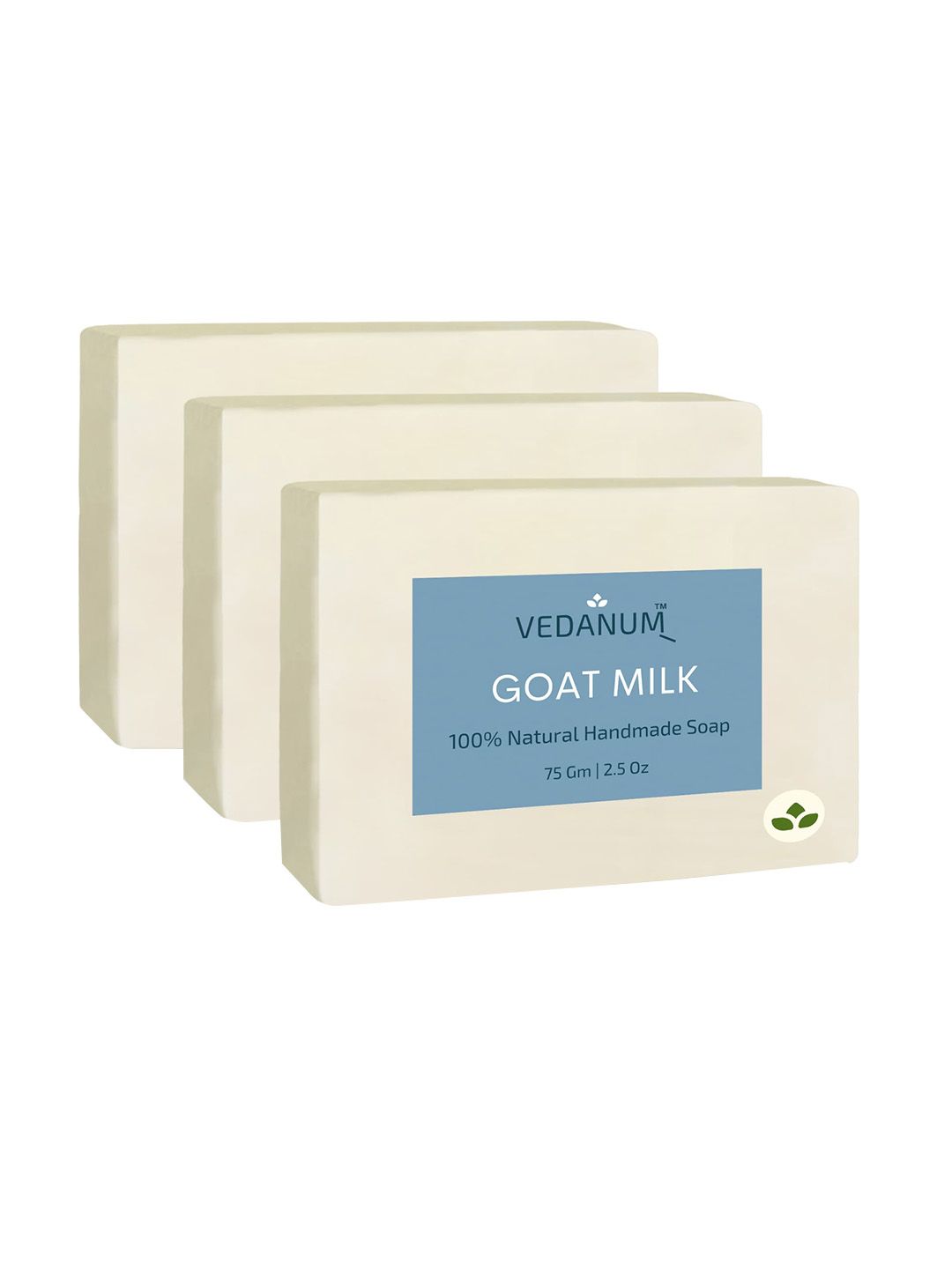 VEDANUM Set Of 3 Goat Milk Natural Handmade Soap for Nourishing Skin - 75g Each