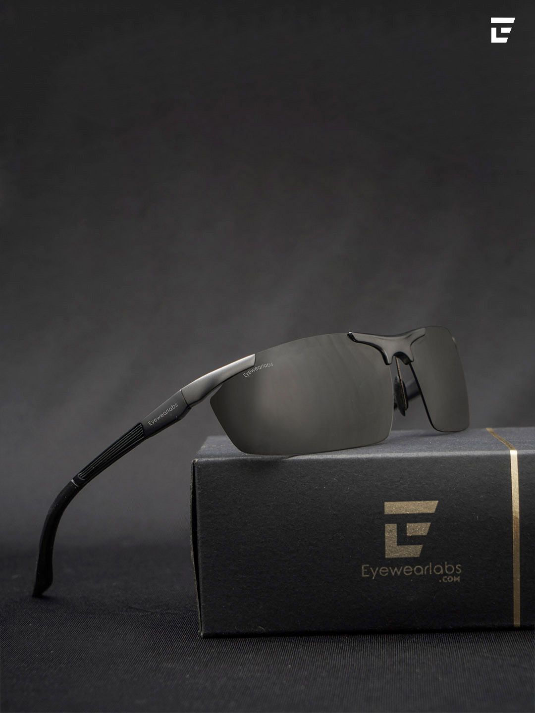 Eyewearlabs Lens & Black Shield Sunglasses With Polarised And UV Protected Lens