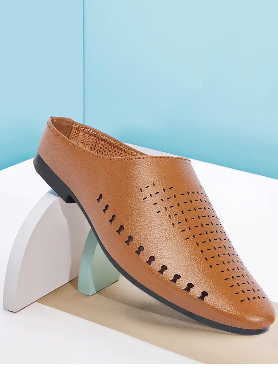 FAUSTO Men Perforated Laser Cuts Lightweight Mules