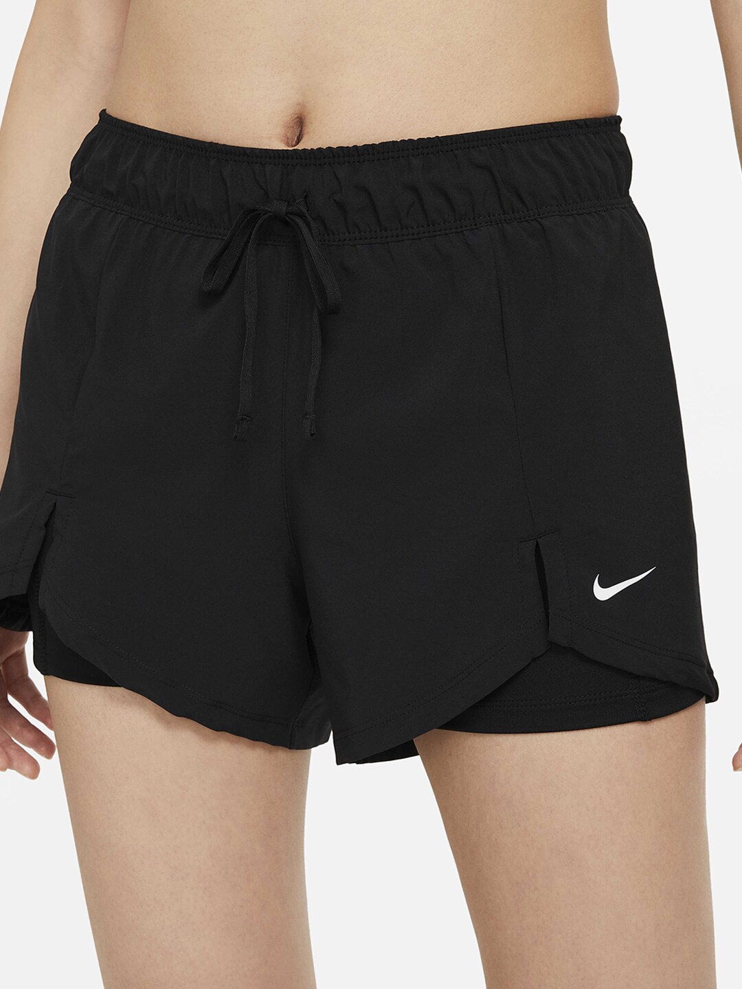 Nike Women Flex Essential 2-In-1 Logo Printed Training Shorts Price in India