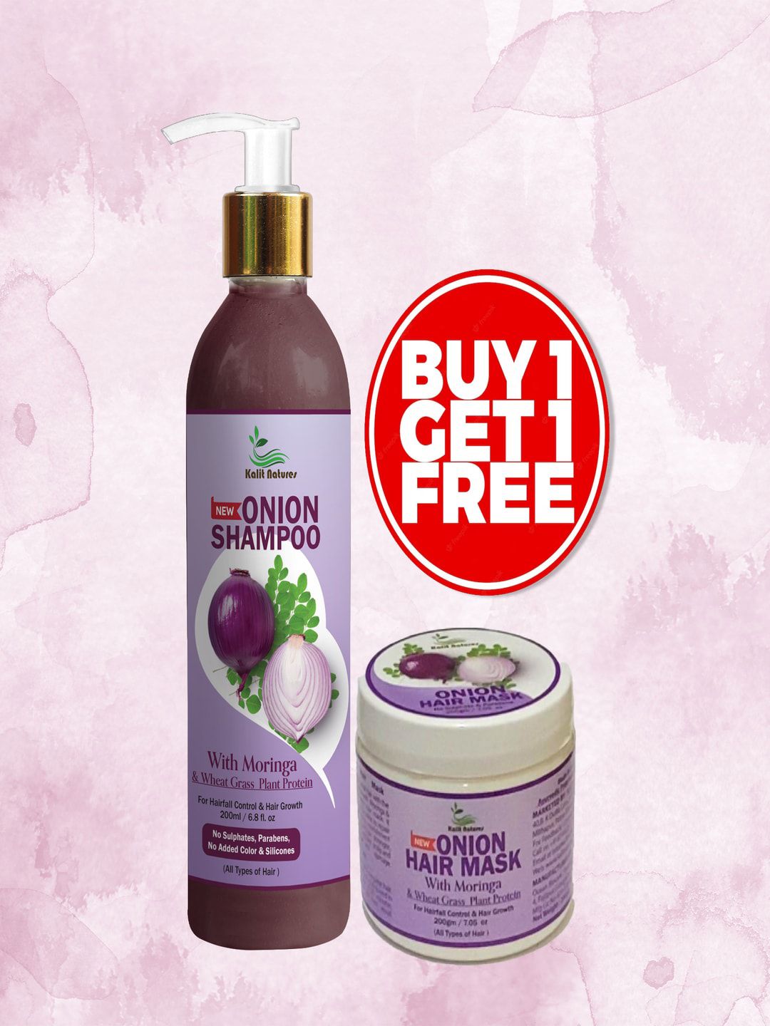 Kalit Natures Onion Shampoo 200ml with Free Onion Hair Mask 200g
