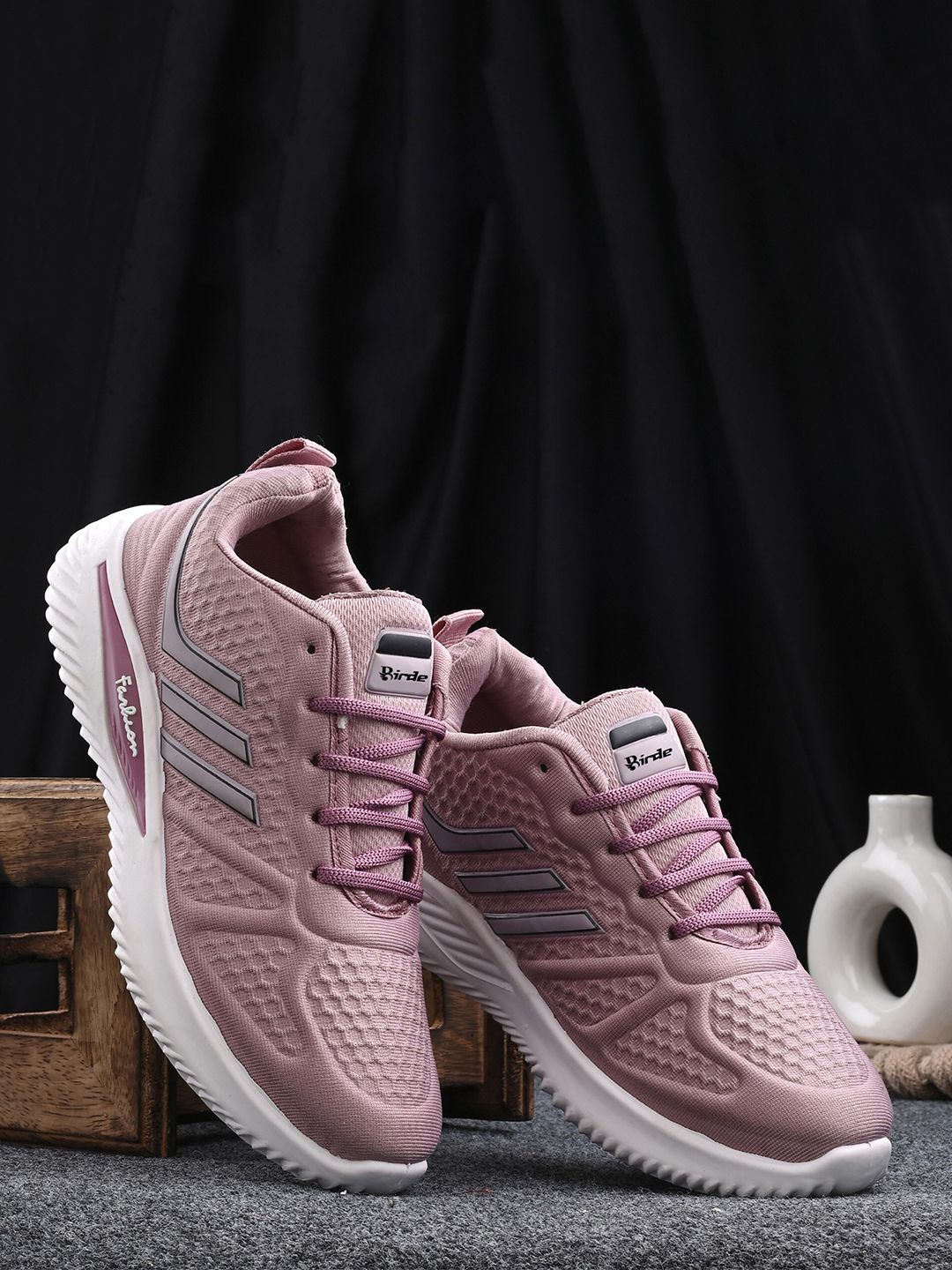 BIRDE Women Pink Mesh Walking Non-Marking Shoes Price in India